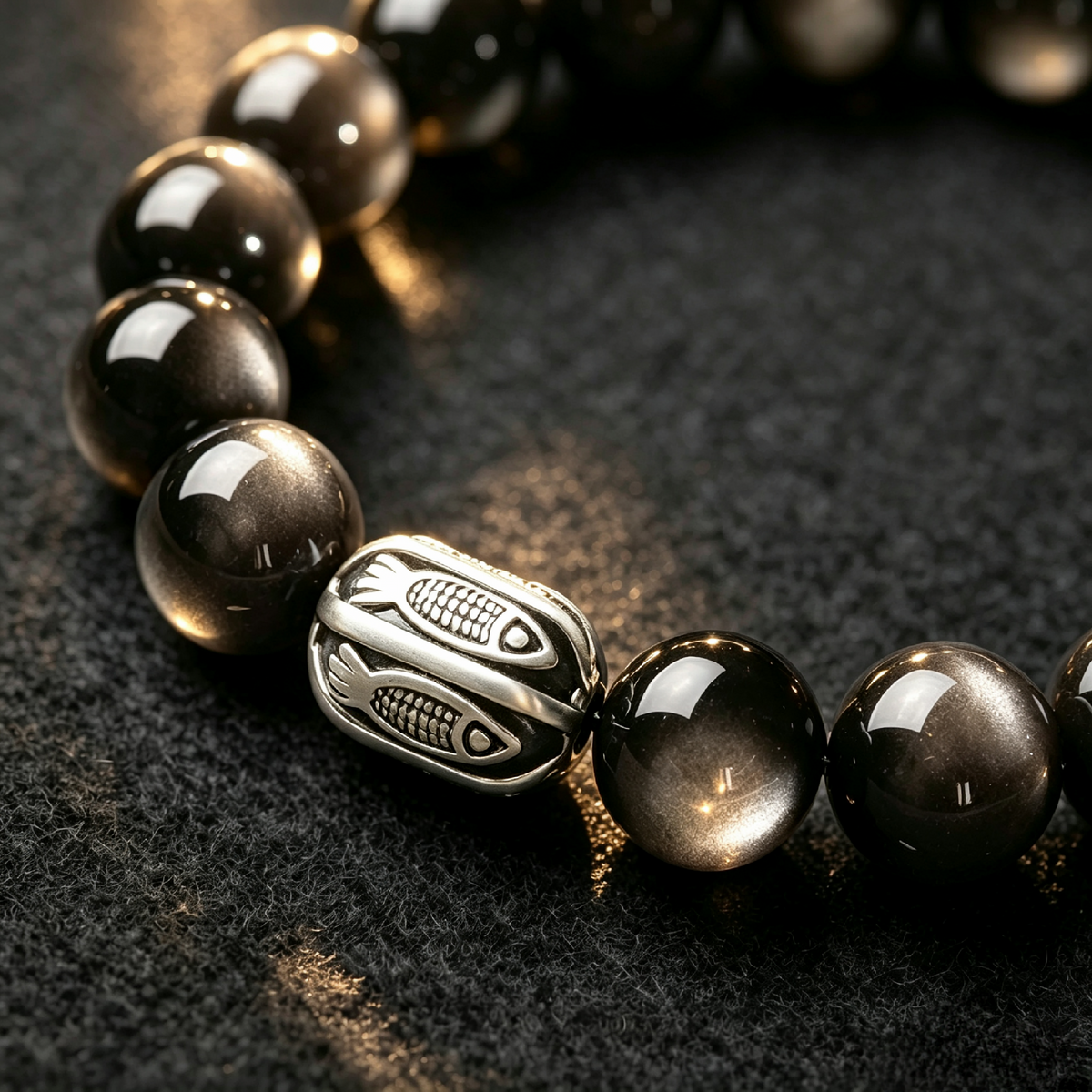 Koi Tide Obsidian Bracelet