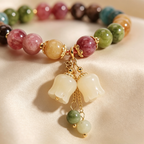 Vibrant Garden Lily Beaded Bracelet